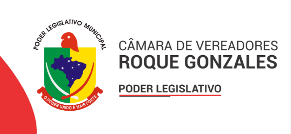 card com logo da câmara de vereadores de Roque Gonzales